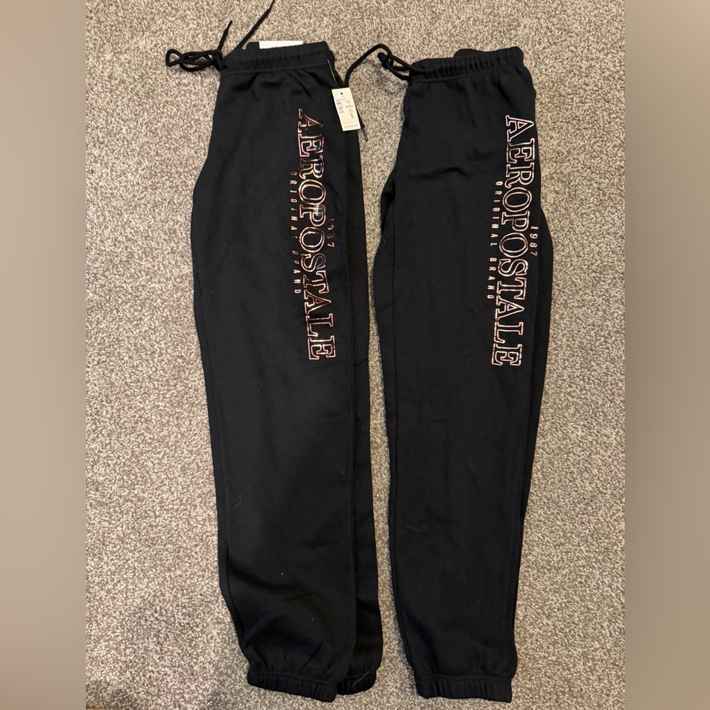 Aeropostale black and rose gold Joggers